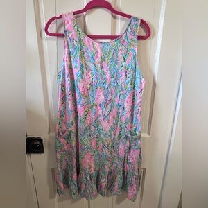 Lilly Pulitzer Kristen flounce dress in Unicorn of the Sea size Large